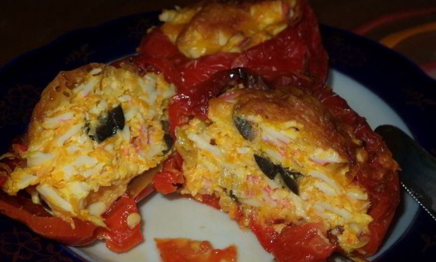 Рецепт перца, фаршированного крабовыми палочками