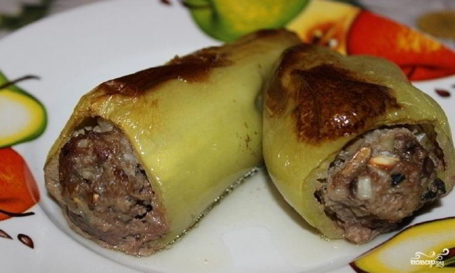 Рецепт перца, запеченного с грибами