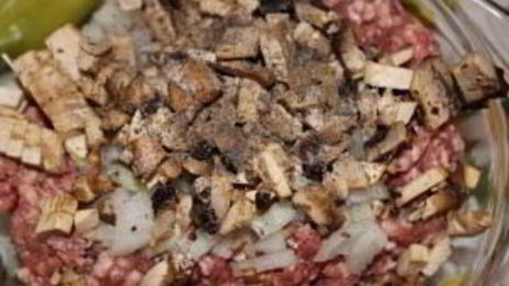 перец, запеченный с грибами