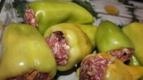 перец, запеченный с грибами