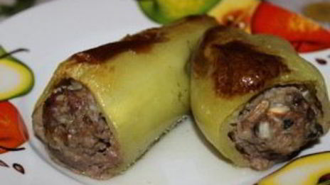 перец, запеченный с грибами