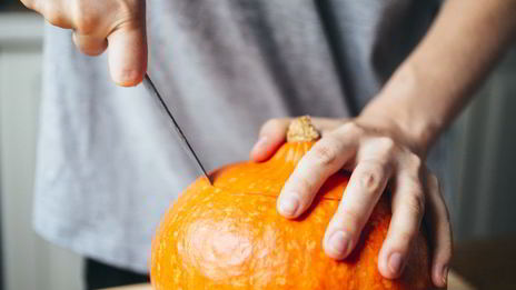 тыква, фаршированная курицей и сезонными овощами