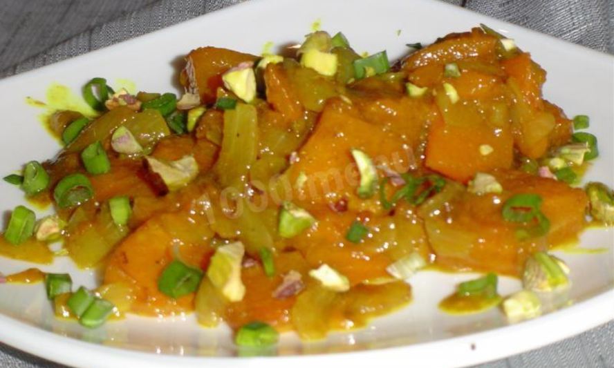 Рецепт тыквы тушеной в вине с карри