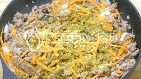 запеченная тыква с фаршем и гречкой