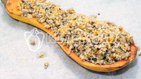 запеченная тыква с фаршем и гречкой