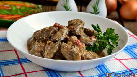 куриная печень в кефирно-горчичном соусе