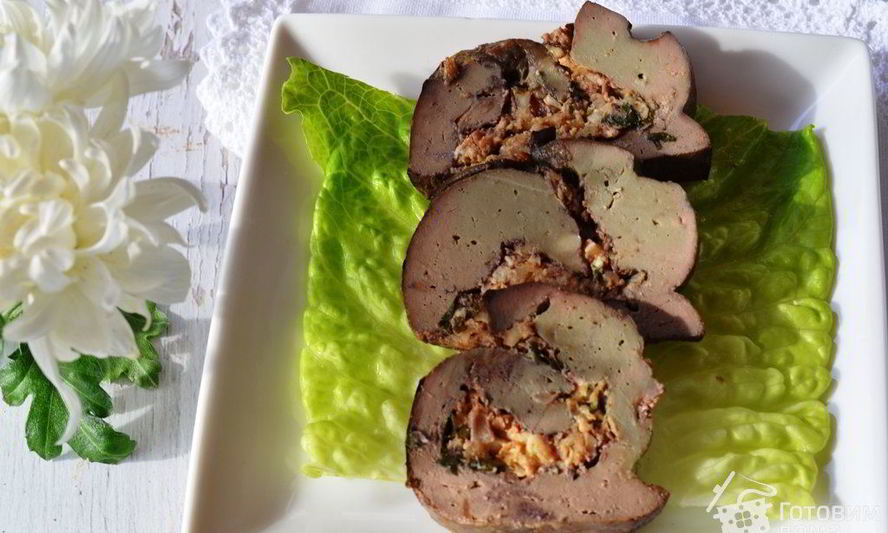 Рецепт печени фаршированной праздничной