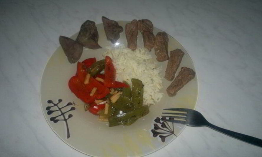 Рецепт печени индейки с филе говядины и рисом басмати