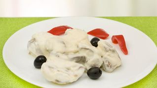 Печень индейки в молочном соусе