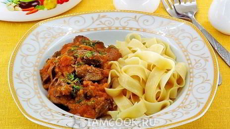 печень куриная в яблочном соусе в микроволновке