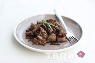 Печень с грибами