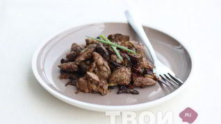 Печень с грибами