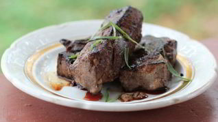 Печень в абрикосовой глазури