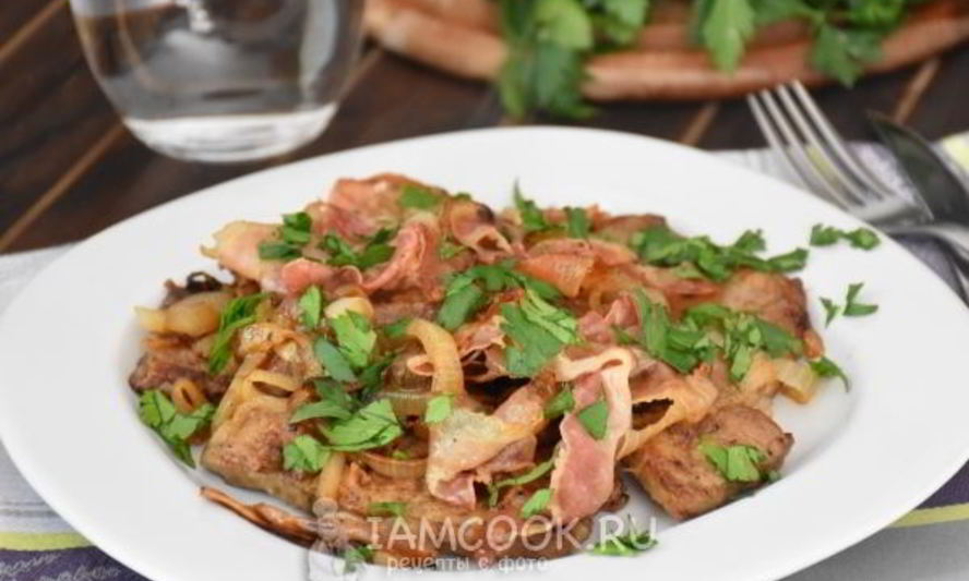 Рецепт печени жареной с белыми грибами