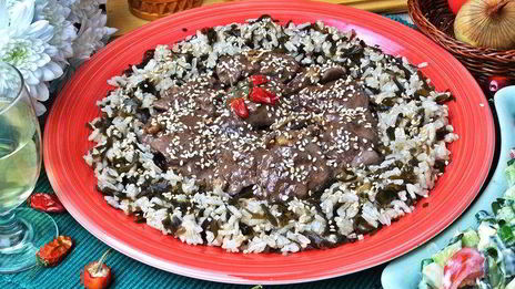 сливочная печенка с рисом по-японски