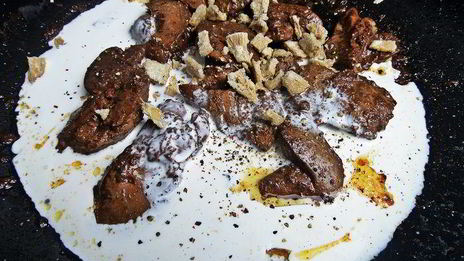 сливочная печенка с рисом по-японски