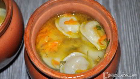 пельмени в горшочках