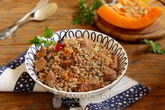 Плов из гречки с мясом и тыквой
