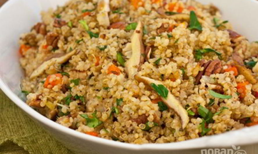 Рецепт плова из киноа с грибами