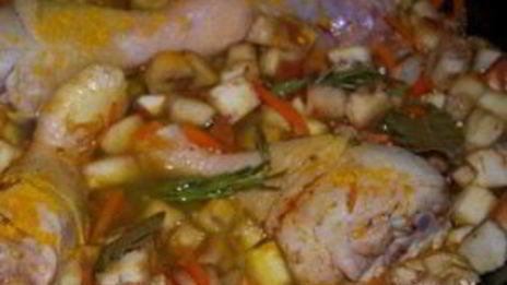 плов с курицей и баклажанами