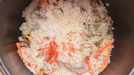 плов с морепродуктами в мультиварке