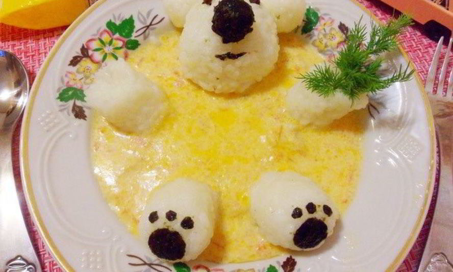 Рецепт фрикасе из курицы с рисовым медвежонком