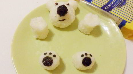 фрикасе из курицы с рисовым медвежонком