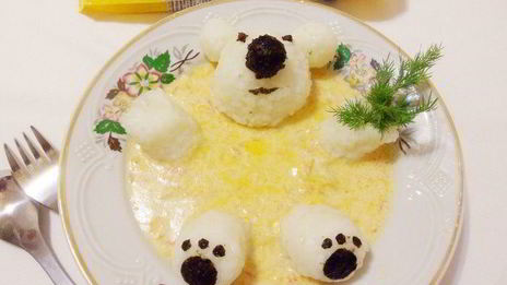 фрикасе из курицы с рисовым медвежонком