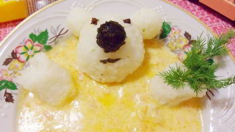 фрикасе из курицы с рисовым медвежонком