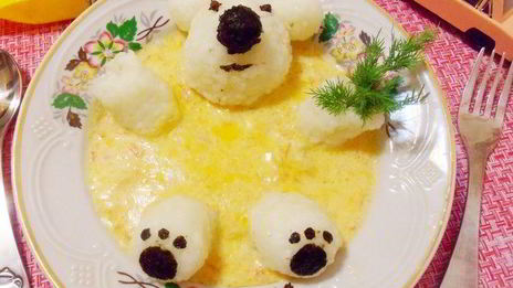 фрикасе из курицы с рисовым медвежонком
