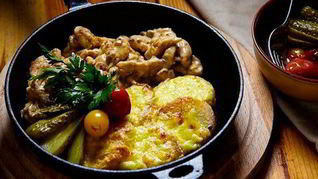 Куриное фрикасе с картофелем