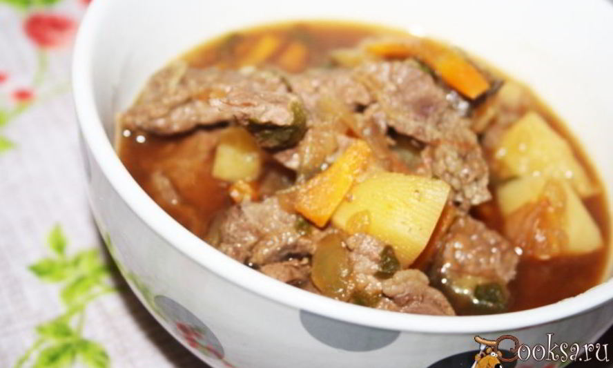 Рецепт летнего рагу с говядиной и печеными овощами с ароматом дымка