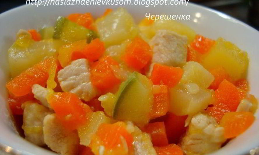 Рецепт овощного рагу с курицей