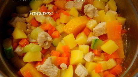 овощное рагу с курицей