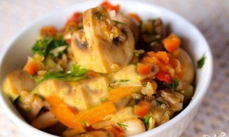 Рецепт овощного рагу с шампиньонами