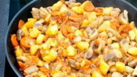овощное рагу с шампиньонами