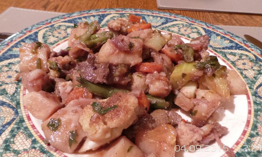 Рецепт овощного рагу с телятиной