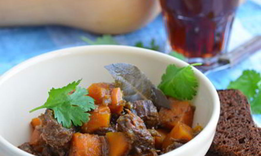 Рецепт рагу из говядины с тыквой в темном пиве