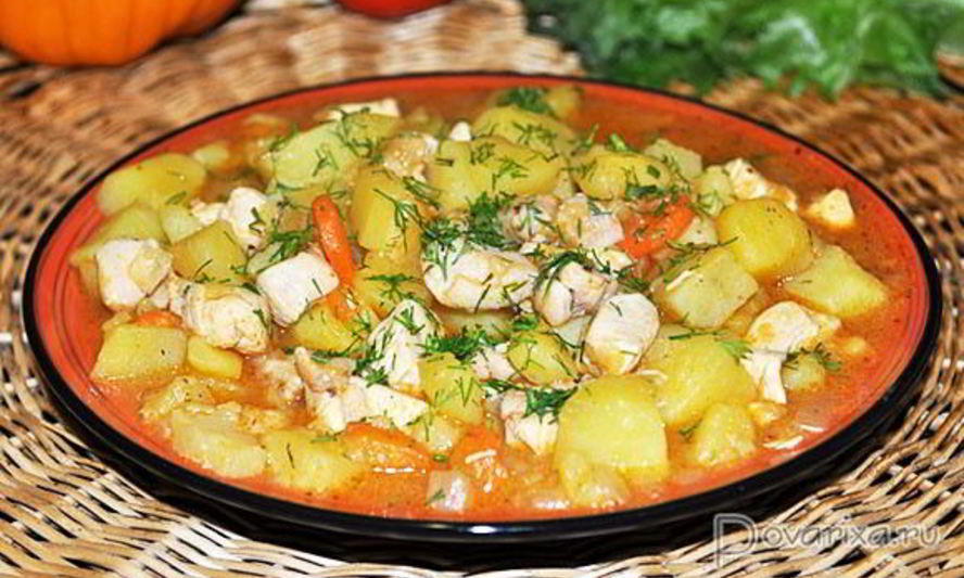 Рецепт рагу из курицы с картофелем
