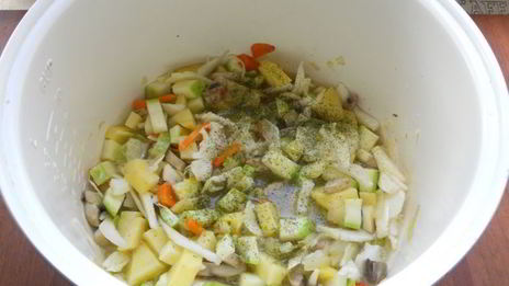 рагу из овощей с шампиньонами в мультиварке