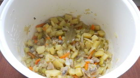 рагу из овощей с шампиньонами в мультиварке