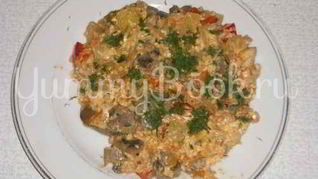 Рагу овощное с грибами и куриной печенью