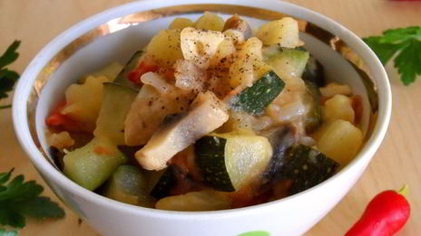 рагу с грибами и кабачками