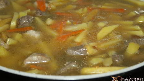 рагу со свининой, говядиной, картофелем и репой