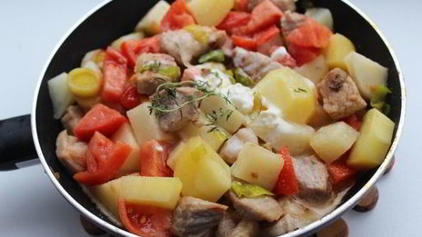 тыква с мясным рагу