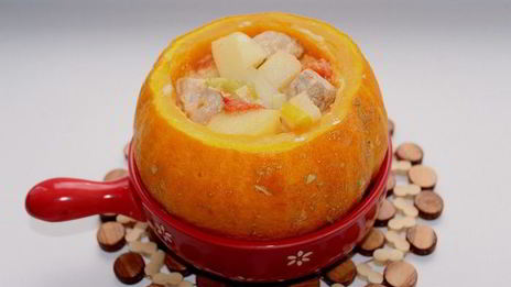 тыква с мясным рагу