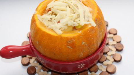 тыква с мясным рагу