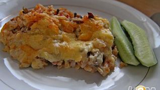 Запеканка фрикасе из курицы
