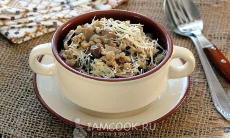 Рецепт ризотто из перловки с грибами