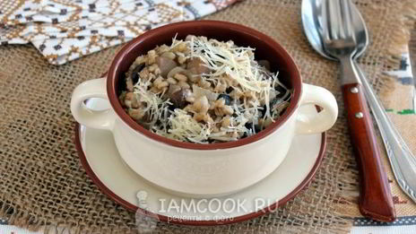 ризотто из перловки с грибами